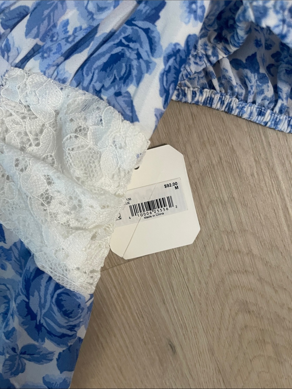 Blue and White Aderny Floral Ruffle Mini Dress - Picture 3 of 4